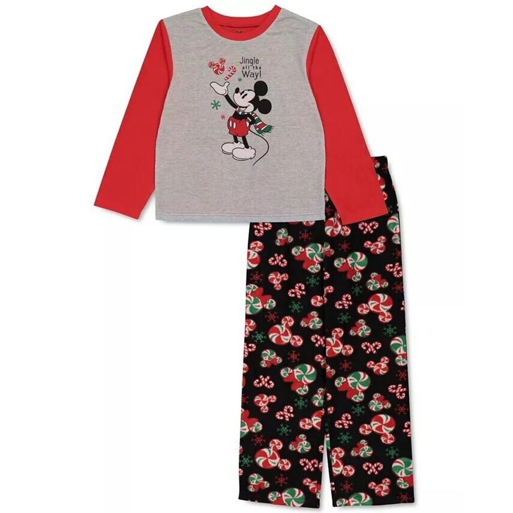 Briefly Stated Boys Mickey Mouse Christmas Holiday Family Pajamas Kids Size 8